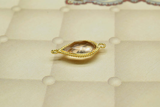 Morganite Gold Plated bezel Jewelry,Morganite Double Bail Pendant Jewelry,Morganite Gemstone Faceted 10x14mm Teardrop Shape Charms Pendant