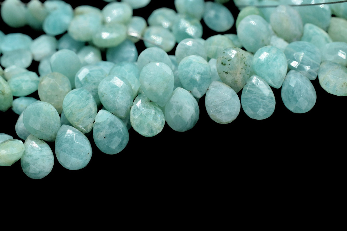 Amazonite Faceted 6x8mm Pear Shape Beads Strand,50pc Pear Shape Strand,Amazonite Teardrop Beads,Amazonite Faceted Beads,Amazonite Strands