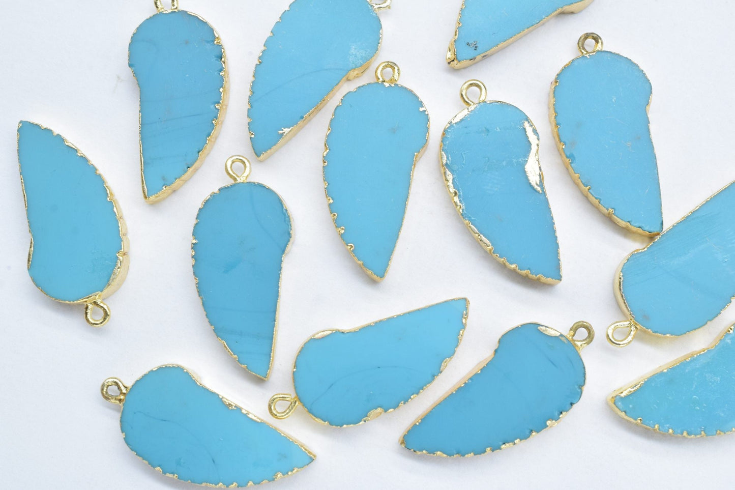 Turquoise Angel Wings Pendant,Handmade Pendant,Wing Pendants Charms Necklace,Single Bail Connector,Gemstone Angel Wings Earring Connector
