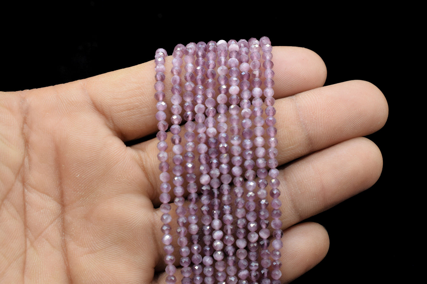 Pink Amethyst AAA Faceted beads/Amethyst Stone Beads/Rondelle Beads/Jewerly Making Beads/Micro Cut Beads/Loose Gemstone Beads/Wholesale Bead
