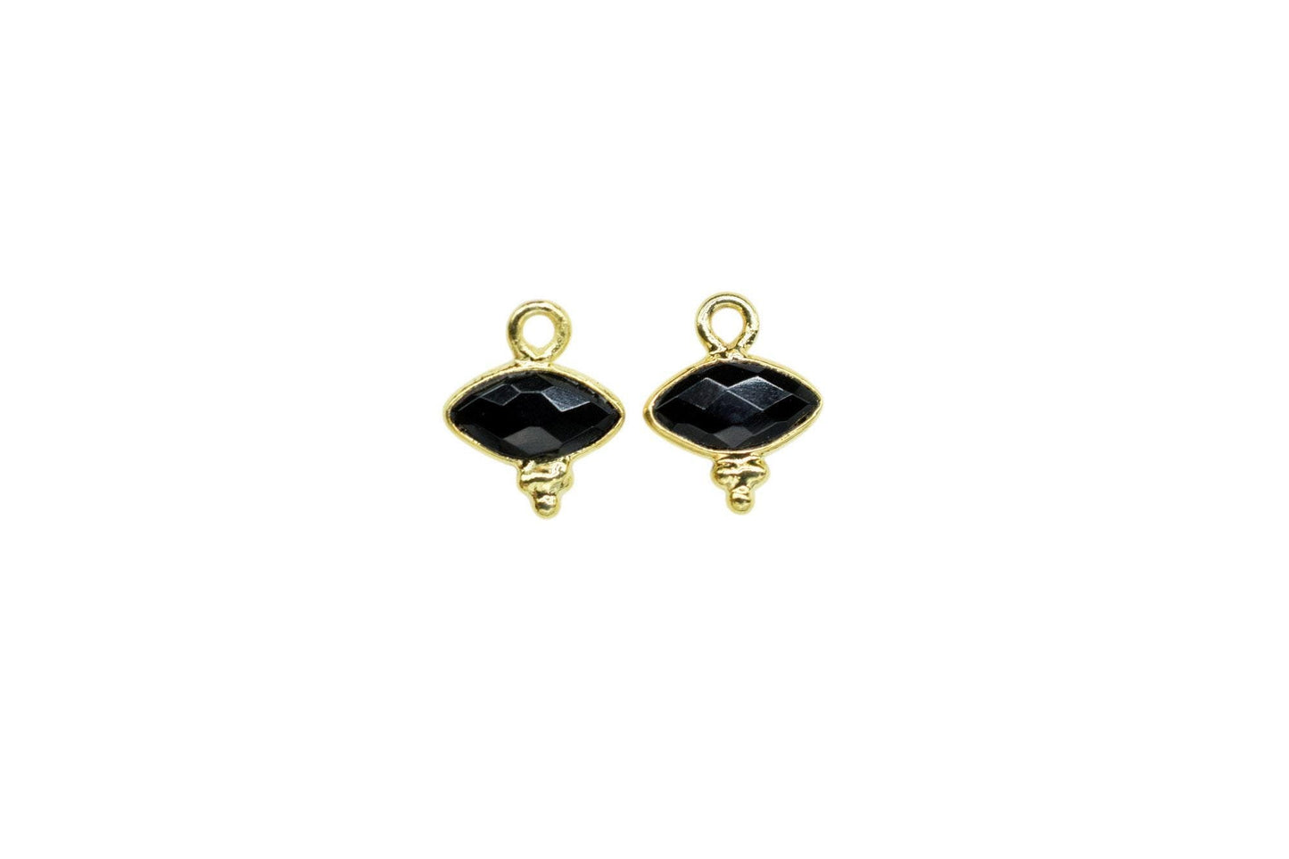 Gemstone Black Onyx Charms Pendant/Marquise Shape Pendant/Handmade Pendant/Tiny Pendant/Necklace Connector jewelry/B'day Gift
