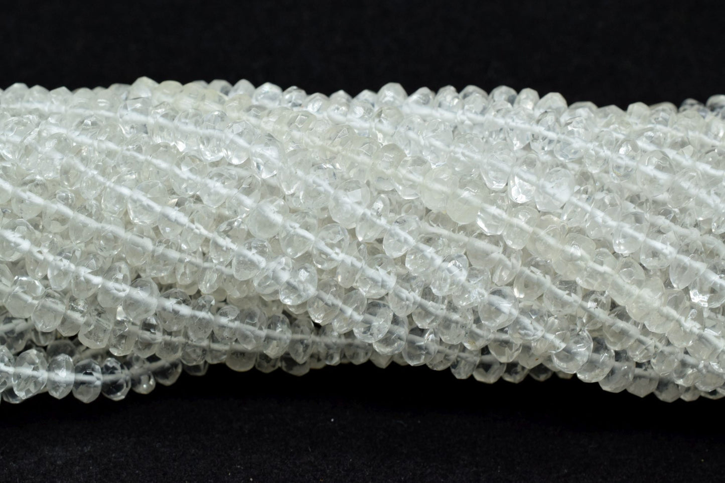 Crystal faceted rondelle shape handcut Beads,Grade AAA Genuine Natural Gemstone Faceted Loose Beads,Genuine Natural Crystal beads string