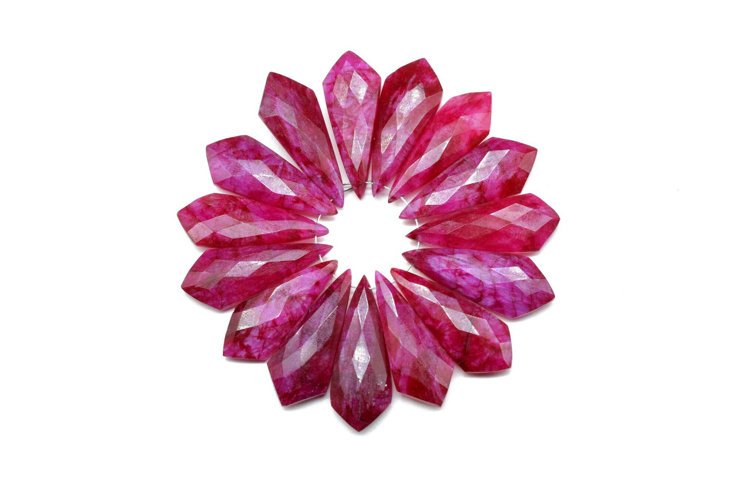 Ruby Faceted Pear Shape Briolettes,Ruby Long Pear Beads,12x27mm Fancy Briolettes,Gemstone Briolettes,Fancy Shape Briolettes,Ruby Tie shape