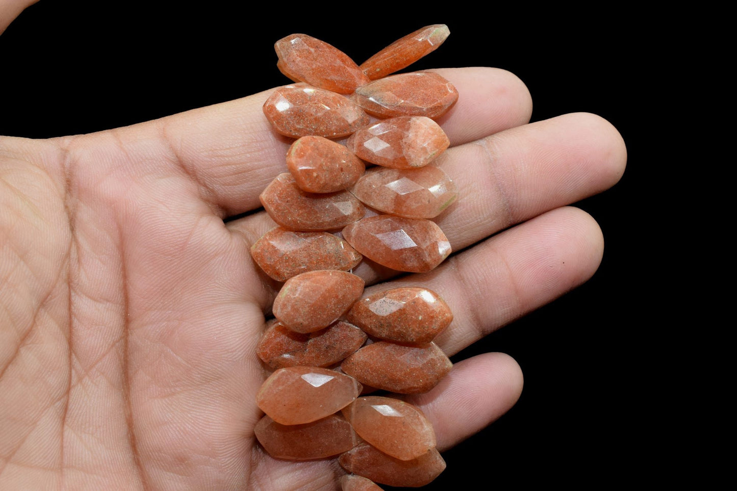 Sunstone Faceted Pear Shape Beads,10x20mm Pear Shape Beads,Sunstone Faceted Briolette,Sunstone Tie Shape Beads,Jewelry Making Gemstone,beads