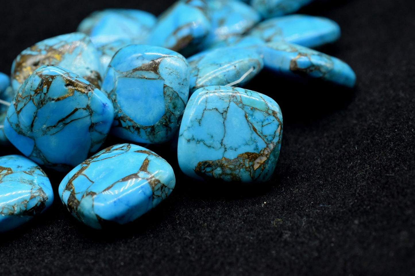Copper Turquoise 14mm Smooth cushion beads,Calibrated Gemstones Briolette,cushion Shape Briolettes,Superb Item at Low Price,Turquoise Beads