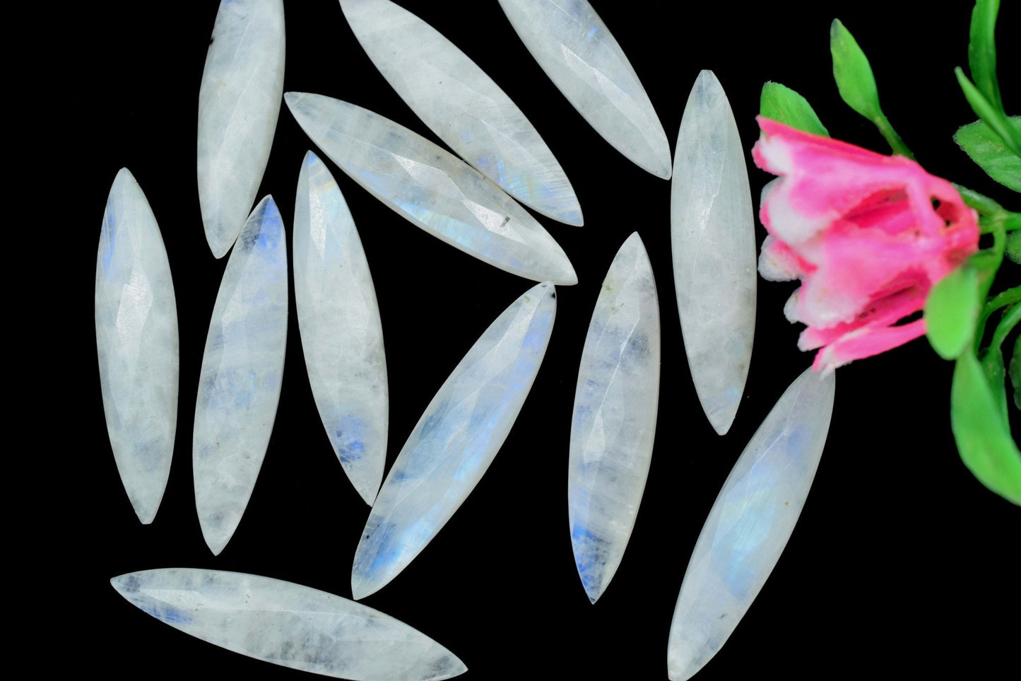 Rainbow Moonstone 7x34mm Briolette Pear,Moonstone Marquise Faceted Briolettes,Flashy Moonstone Beads,Moonstone Briolettes,Moonstone Jewelry