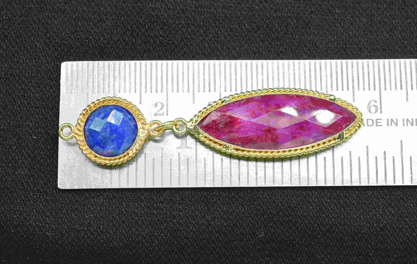 Sapphire  Pendant Charms , Ruby  Dangle Earring Component , Multi Gemstone Dangle Earring , Component Jewelry , B'day Gift