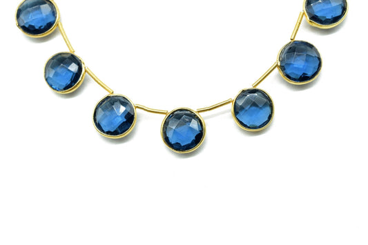 Kyanite 10mm Faceted Round Shape charms strand,Kyanite Faceted Gemstone JewelryMaking Component,Kyanite charms,Brass charms