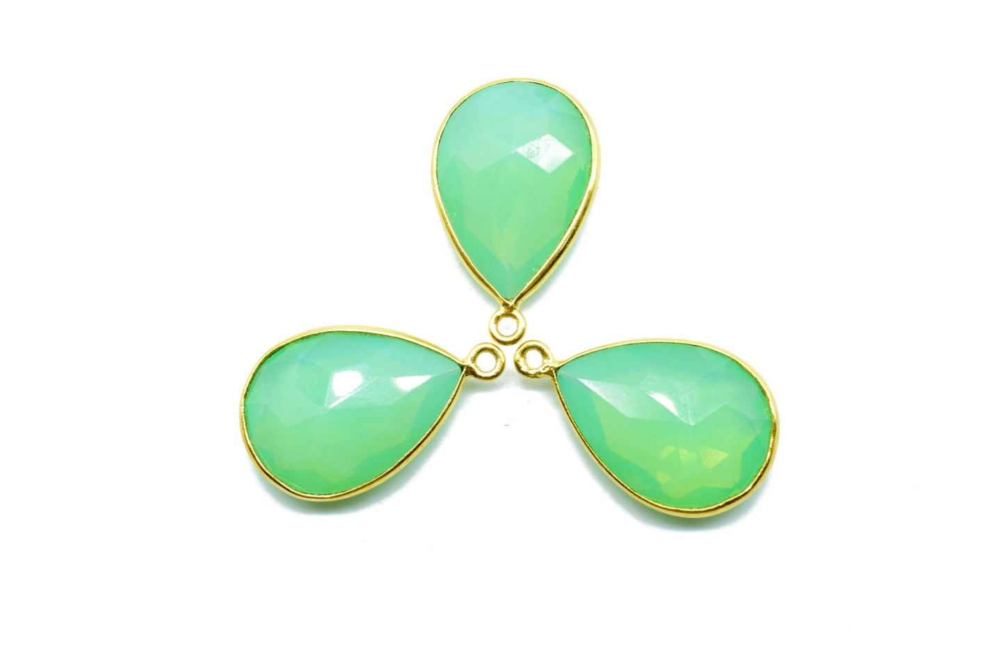 Chrysoprase 13x18mm Pear Shape single bail charm,Chrysoprase Teardrop Gold Plated bezel,Gold Bezel,jewelry making charm,Chrysoprase bezel,