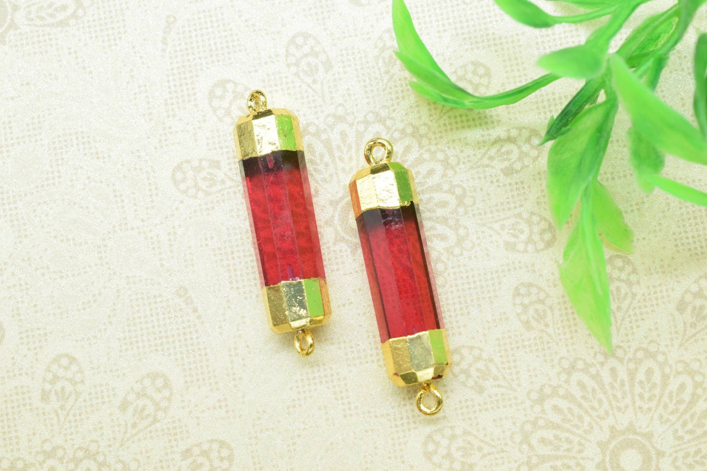 Pink Tourmaline Pointed Pendants,Handmade Pencil Charm,Gemstone Tourmaline Jewelry Making Supply,Double Bail Point Connector,Pencil Pendant