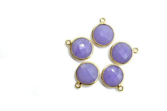 Lavender 16mm Round Bezel charm,Brass Gold Plated bezel,Lavender Pendants,Lavender handmade charms,Lavender coin shape charms,Lavender bezel
