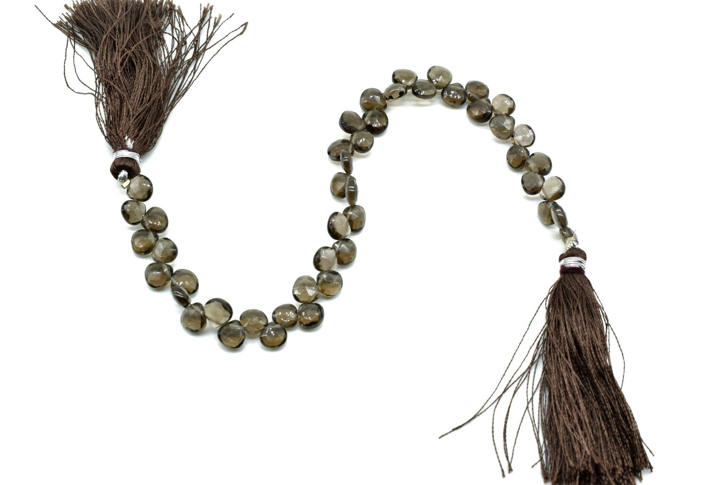 Smoky Quartz Heart Shape Beads,AAA Quality Briolettes,8mm Smoky Heart Shape,Heart Shape beads,Jewelry Making Craft,Side Drilled Heart Shape,