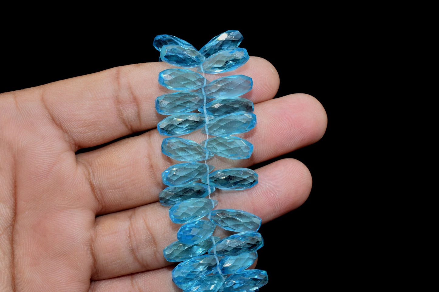 Sky Blue Topaz Faceted Drilled Teardrop Briolette,Loose Gemstones,6x16mm Briolettes For Jewellery Making,Sky Topaz Briolettes,Large Teardrop