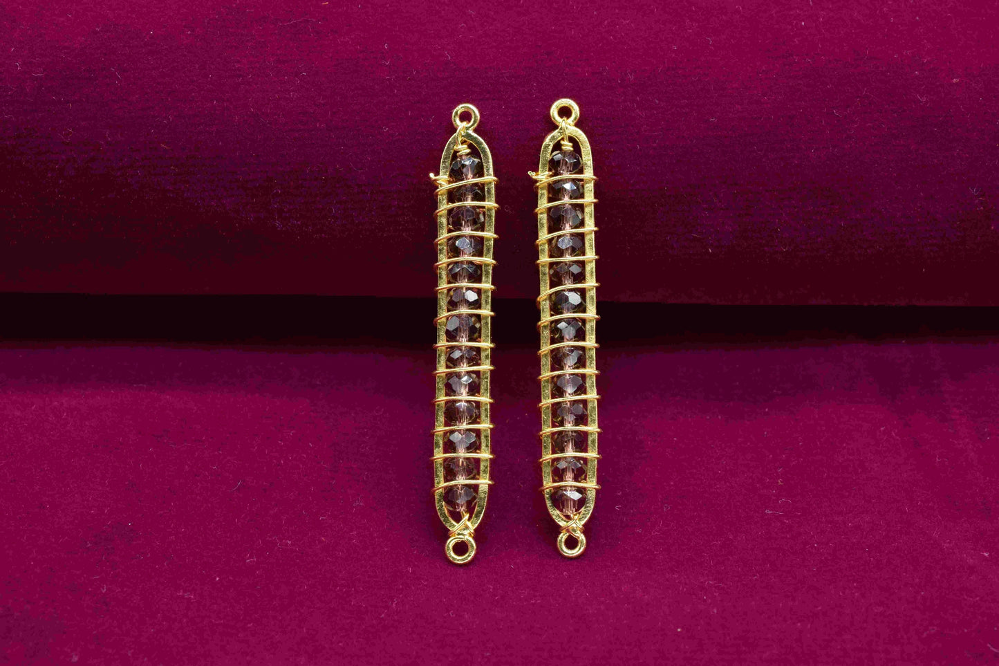 Pink Amethyst beaded Bar Finding Connector,Gemstone Bar Pendant Necklace,Bar Bracelet,Beaded Bar Finding Component,Pink Amethyst jewelry