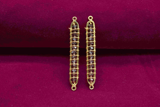 Pink Amethyst beaded Bar Finding Connector,Gemstone Bar Pendant Necklace,Bar Bracelet,Beaded Bar Finding Component,Pink Amethyst jewelry