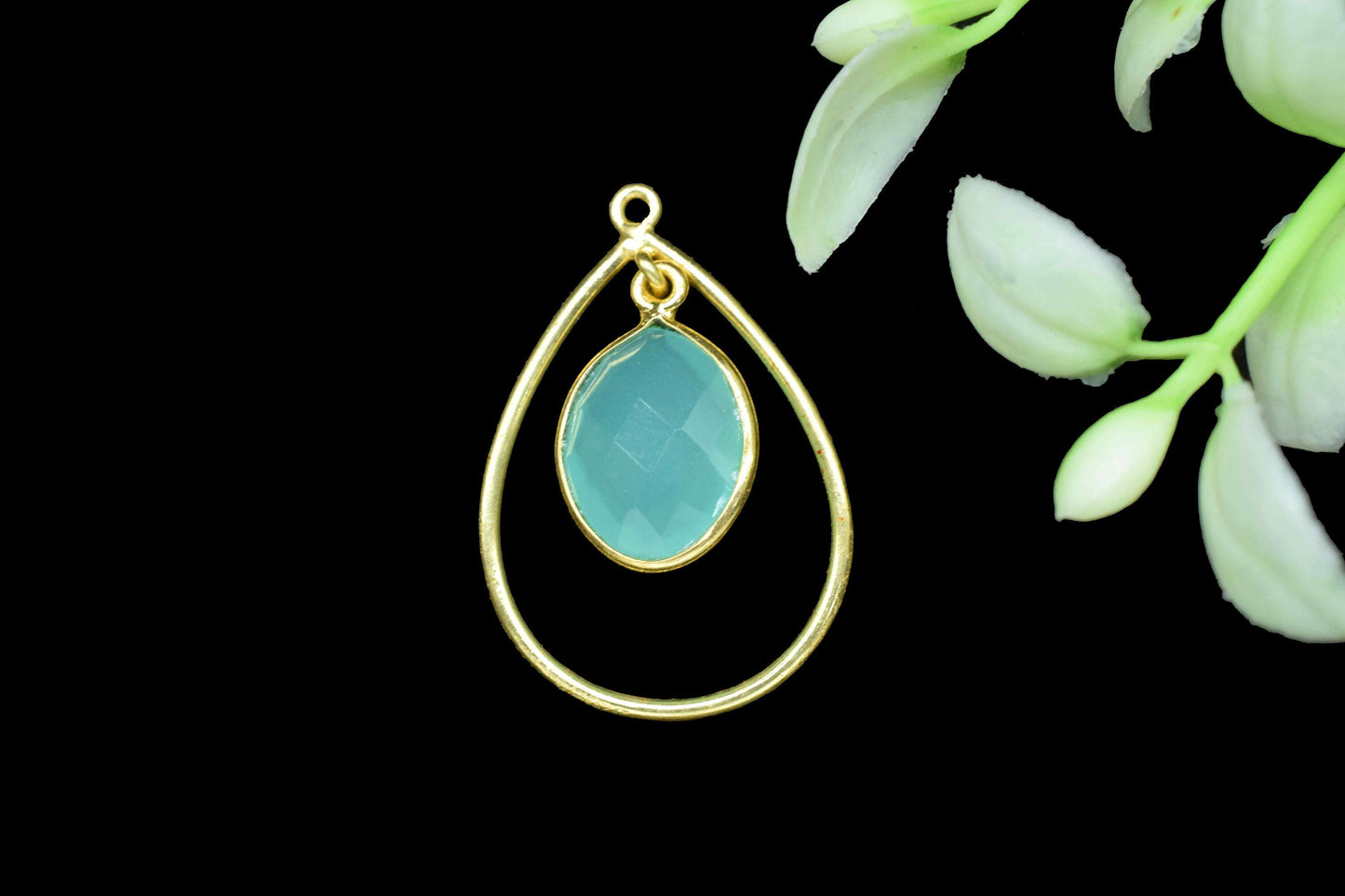Handmade Bezel Pendant,Station Link Supply,Gemstone Components,Elegant Pendant Jewelry,Finding Teardrop Pendants,Components Dangle Earrings