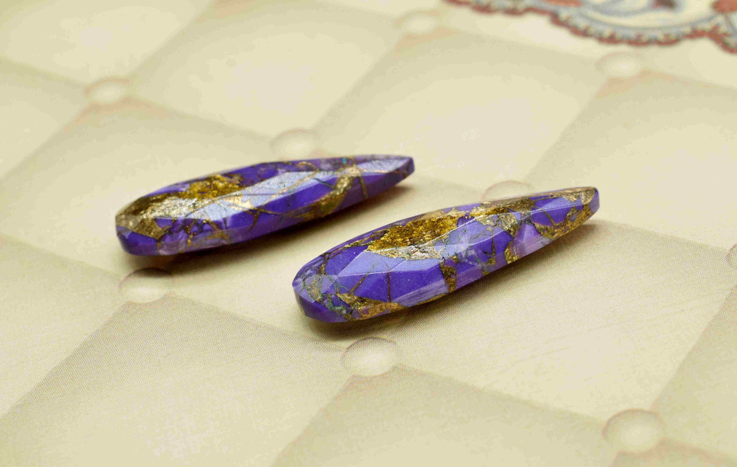 Purple Copper Turquoise Faceted Briolette,Gemstone 10x30mm Teardrop,Purple Turquoise Teardrop,Copper Turquoise jewelry,Jewelry Making,Gift