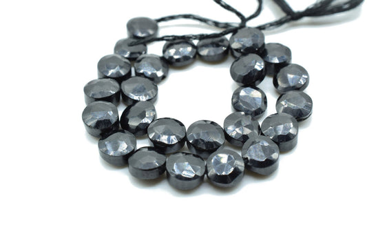 Black Onyx Faceted 6mm Coin Discs Beads,high quality Black Onyx faceted coin bead 6 inch strand,Black onyx faceted beads,handmade coin beads