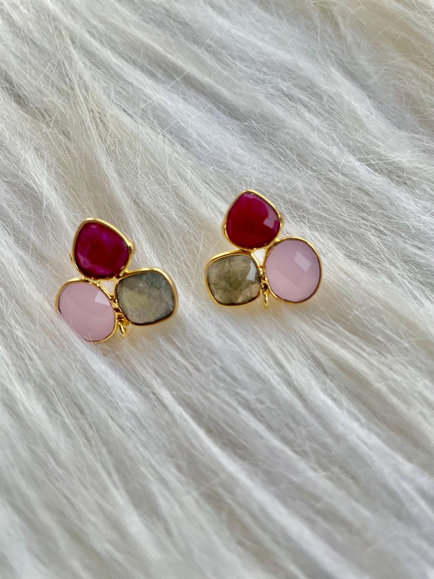 Ruby Earring Connector,Jewelry Craft Supplies,Ruby connectors post stud,gemstonoe Jewelry,labradorite earring,multi gemstone Earring Finding