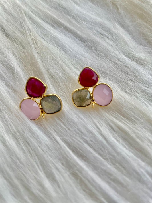 Ruby Earring Connector,Jewelry Craft Supplies,Ruby connectors post stud,gemstonoe Jewelry,labradorite earring,multi gemstone Earring Finding
