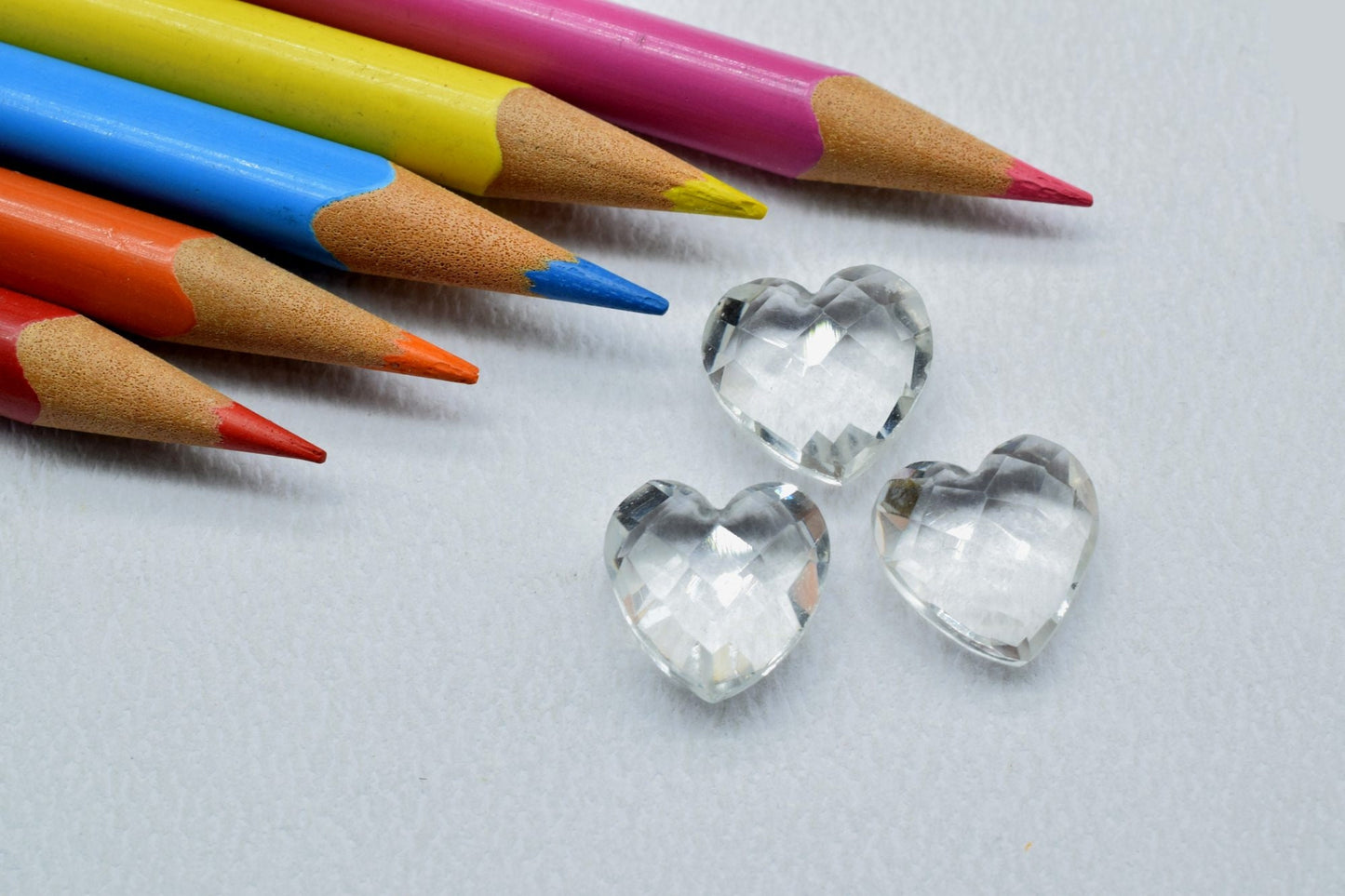 Crystal 14mm carved Briolettes,Crystal Quartz Faceted Heart Shape Beads,AAA Grade Quality Crystal Briolettes Beads,calibrated Crystal stone