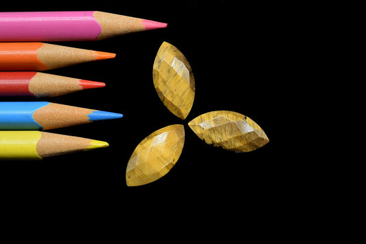 Natural Tiger Eye Faceted Hand Cut Gemstone Briolette Beads -10x20mm Long Marquise Shape Briolette - Loose Gemstone -1 Pair ,gemstone drops