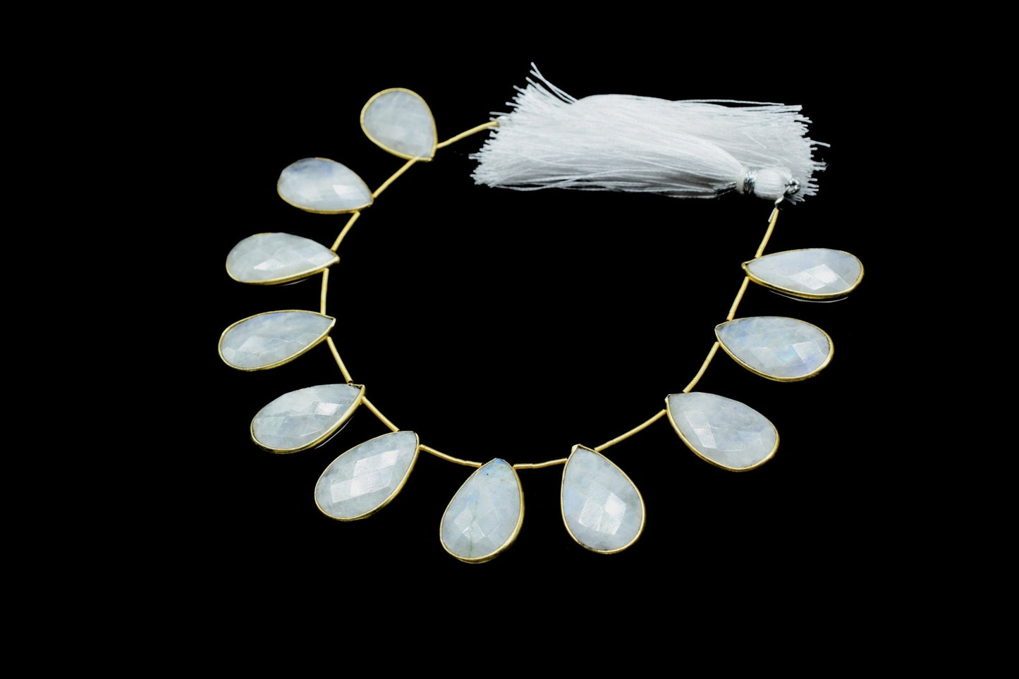 Moonstone 12x20mm Gold plated charms 11 pieces strand,Moonstone Charm,Making Jewelry Supplies,Natural stone charms,Moonstone craft charms