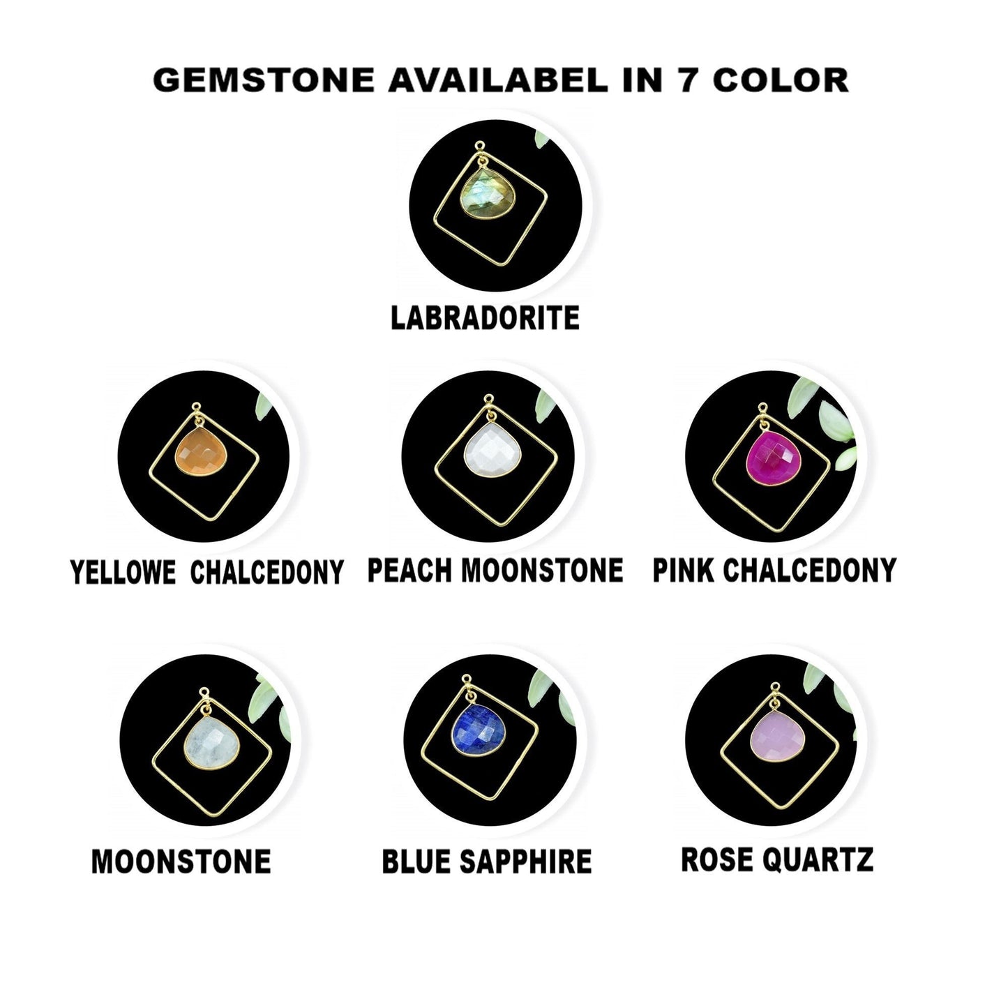 Gemstone 14mm Heart Shape Pendant Connectors,Components Earring Station Finding,Gemstone Craft Supply,Finding Handmade Square Jewelry,gift