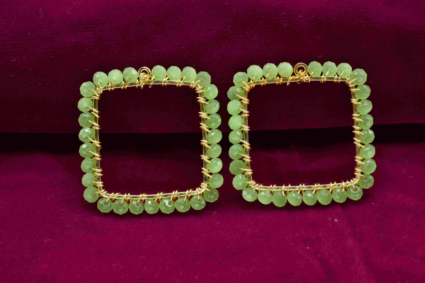 Prehnite Wire Wrapped Dangle Connector,Handmade Earring,Beaded Earring Connector,Finding Necklace Component Jewelry,Gemstone Components,Gift