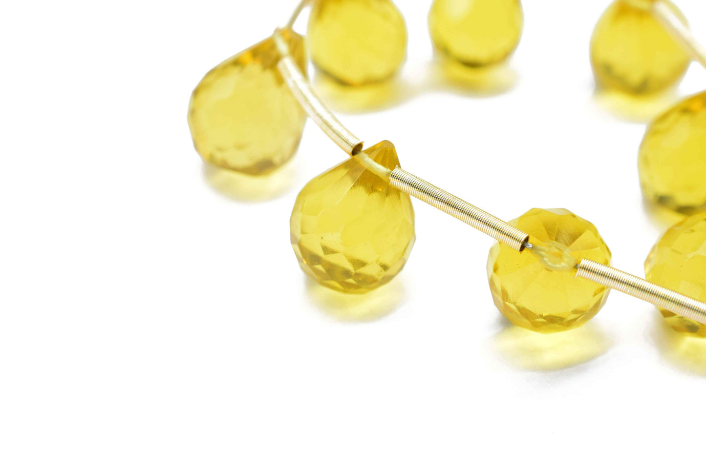 Citrine Drop 10x14mm Faceted Briolette,Teardrop Shape Briolette,Yellow Color Citrine Drop,Citrine Faceted Drop Shape Briolettes jewelry,Gift