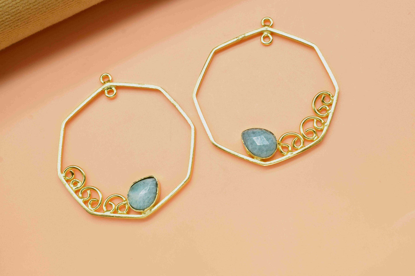 Natural Amazonite 6x8mm Teardrop Shape Pendant,Gemstone Pendant Jewelry,32mm Hexagon Shape PendantJewelry,Amazonite Faceted ComponentJewelry