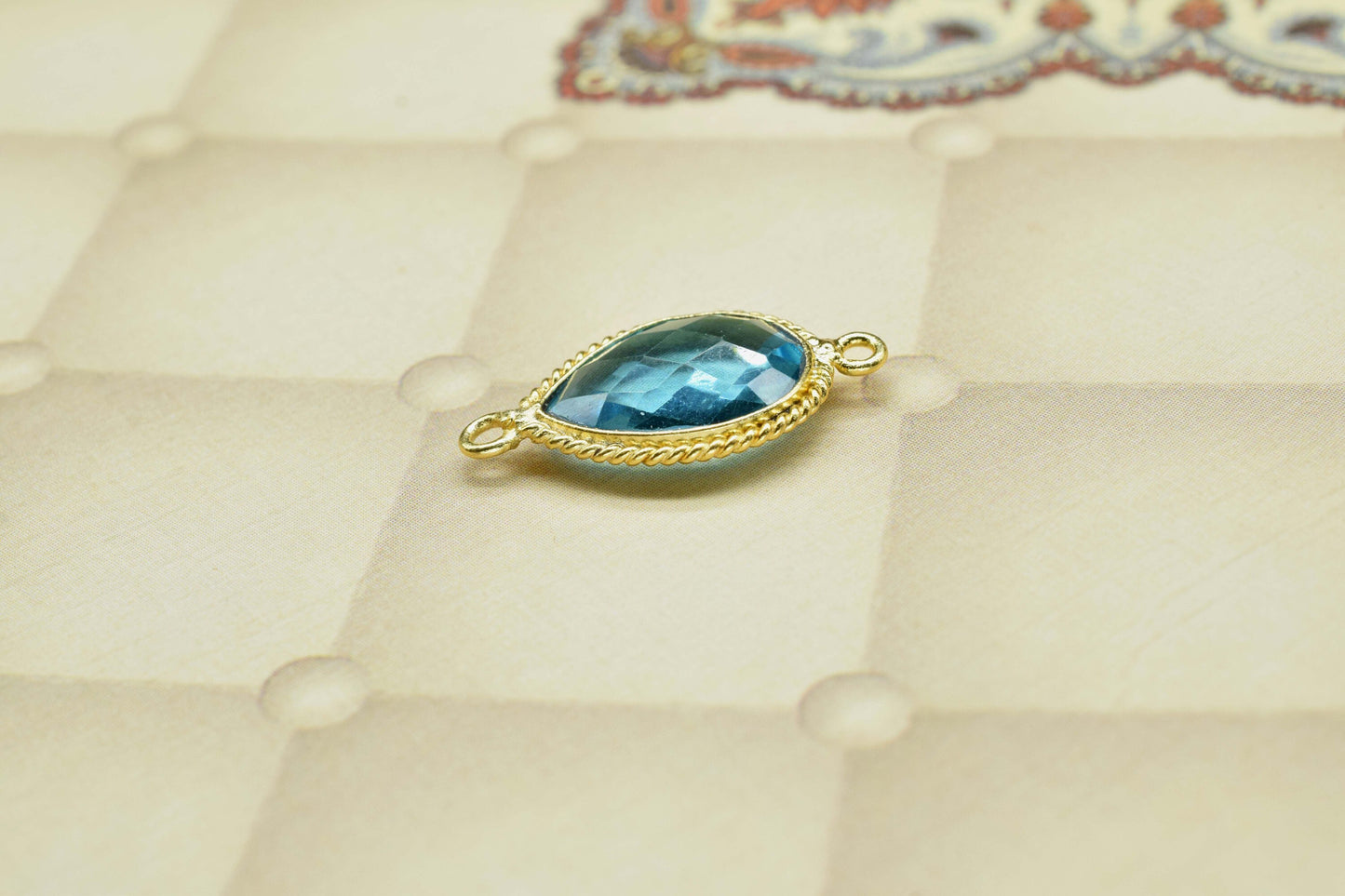 Sky Topaz Gemstone Faceted Bezels Jewelry,Sky Topaz Gold Plating Single Bail Pendants,Gemstone 10x14mm Pear Shape Pendant,Sky Topaz charms