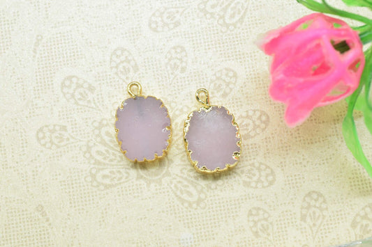 Rose Chalcedony Pendant Charm,Pendant necklace Connector,Rose Quartz Pendant Jewelry,Pendant necklace Connector,Rose Quartz Pendant Jewelry