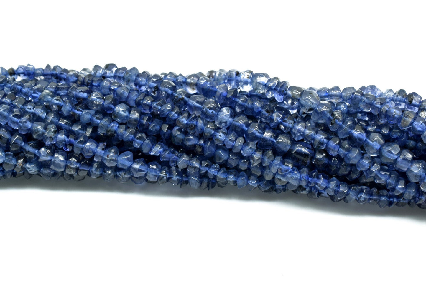 Blue Iolite Beads - Full Strand 13" - 3mm to 5mm Rondelle Beads -Faceted Beads -Small Blue beads,Iolite Faceted Rondelle Beads, iolite beads