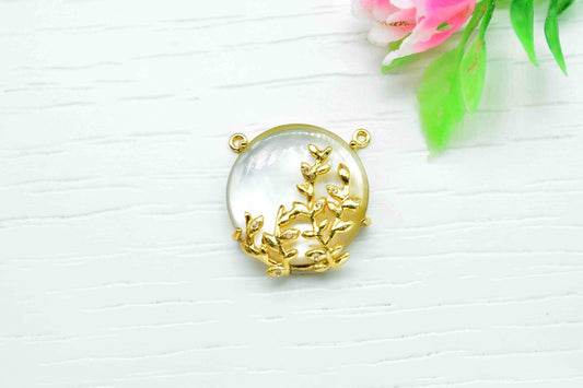 Natural Freshwater Pearl 20mm Round Shape Pendant,Pearl Pendant For Necklace jewelry,Pearl Smooth Round Leaf Pendant,Pearl Cabechon Charm