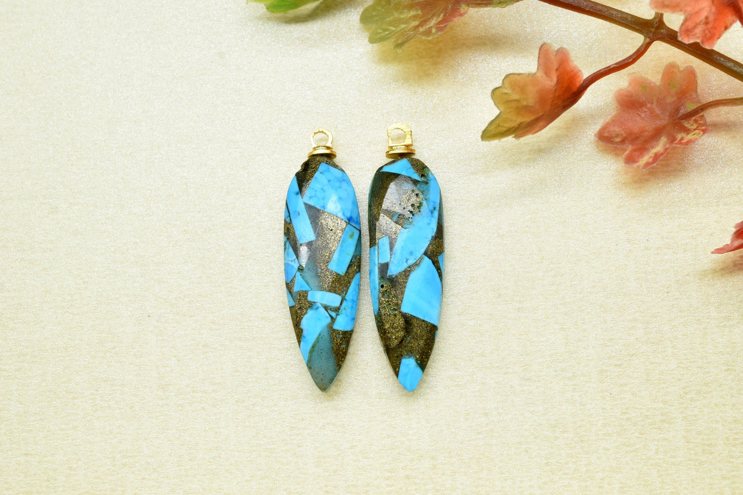 Gemstone Long Teardrop Pendant,Teardrop Drill Pendant Charm,Craft Supplies Tools,Findings Link Pendants,Single Bail Connector,Component Gift