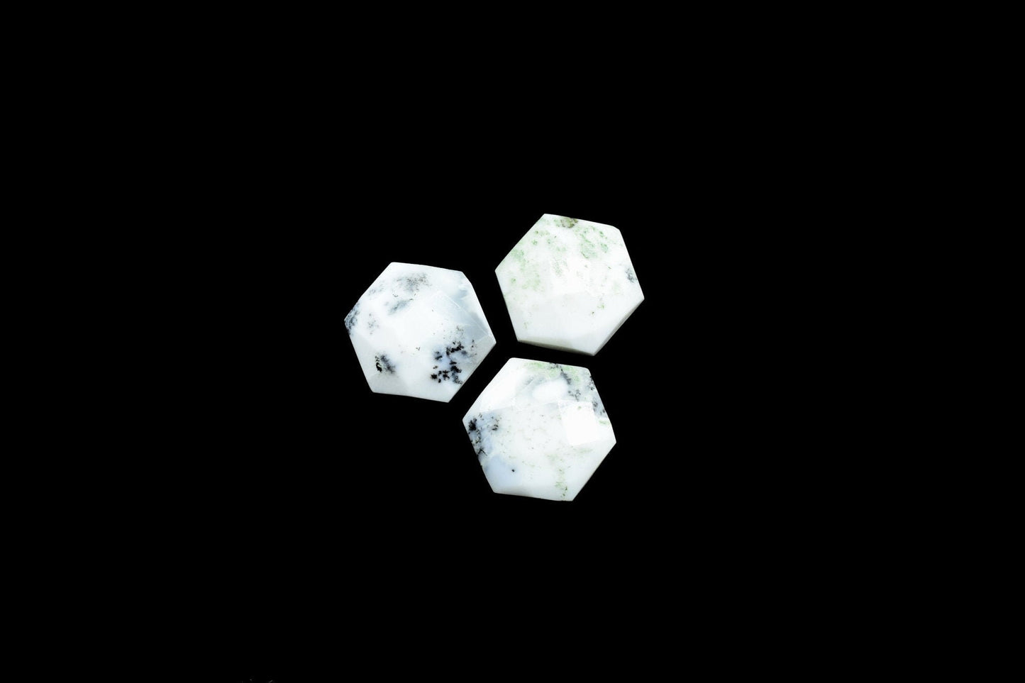 Natural Dendrite Opal Faceted Hexagon Beads,10mm Hexagon Briolettes,Dendrite Opal Beads,Front Drill Hexagon Beads,Jewelry Making Beads, Gift