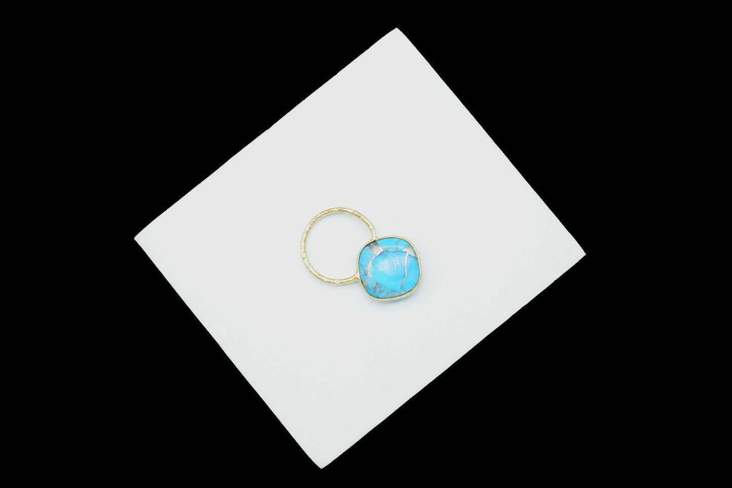 Turquoise Pendant/Gemstone Component/Single Bail Charm/Necklace Pendant/Cushion Shape Charm/Wholesale Supply/Gold Plated Jewellery/Gift