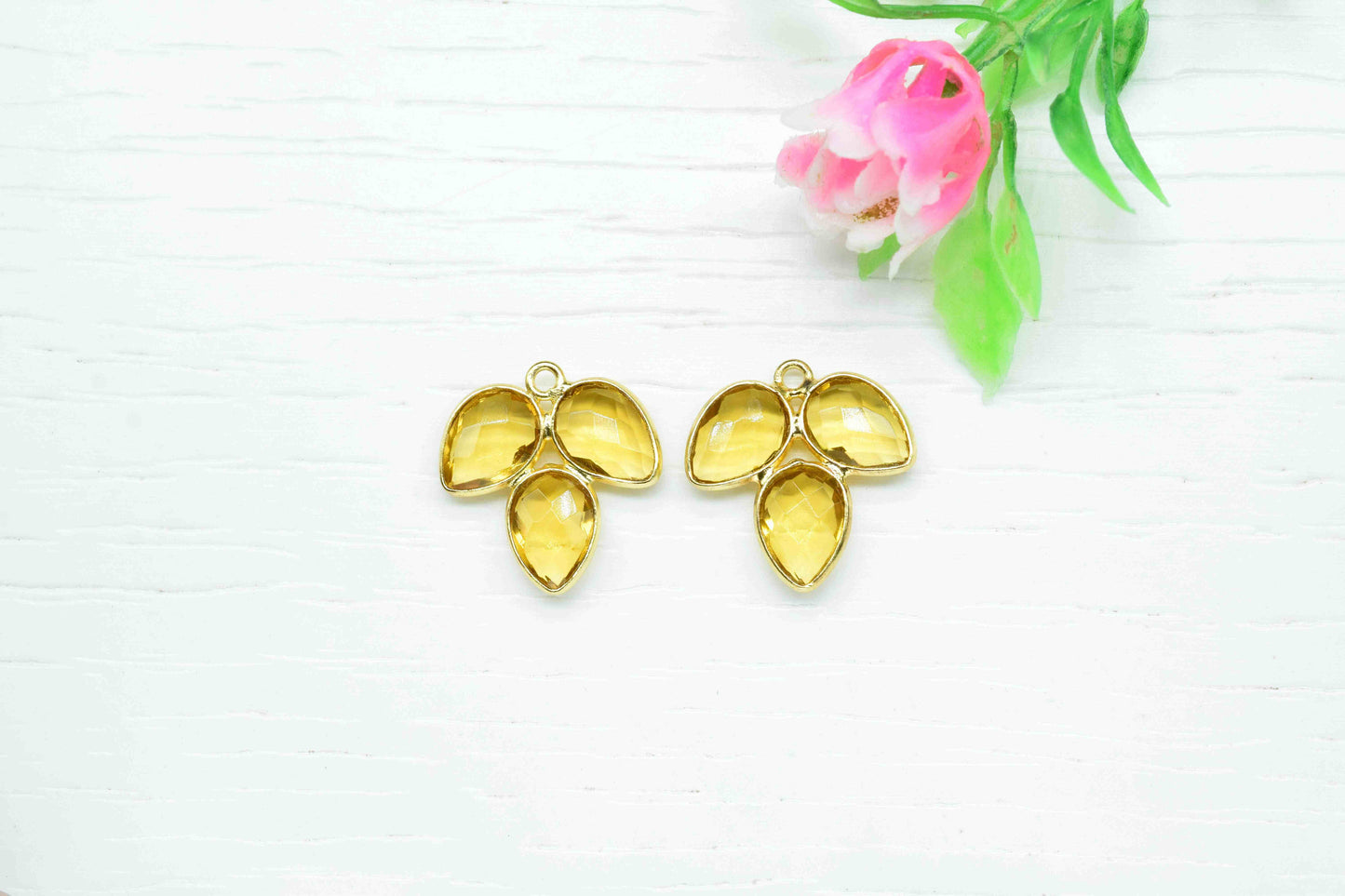 Citrine component,Handmade Jewelry,Citrine Quartz Bezel Component,Citrine Jewelry Making Supply,Gemstone Component,Attached Bezel Pendant