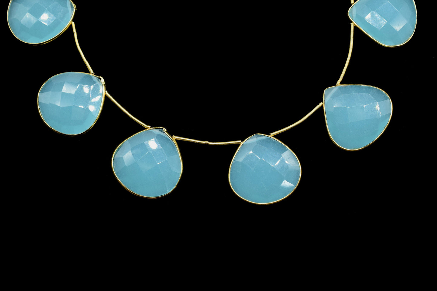 Aqua chalcedony 10 Pieces 20mm heart shape bezel strand,Gemstone Drilled bezel strandgemstone Charm,Faceted Gemstone JewelryMaking Component