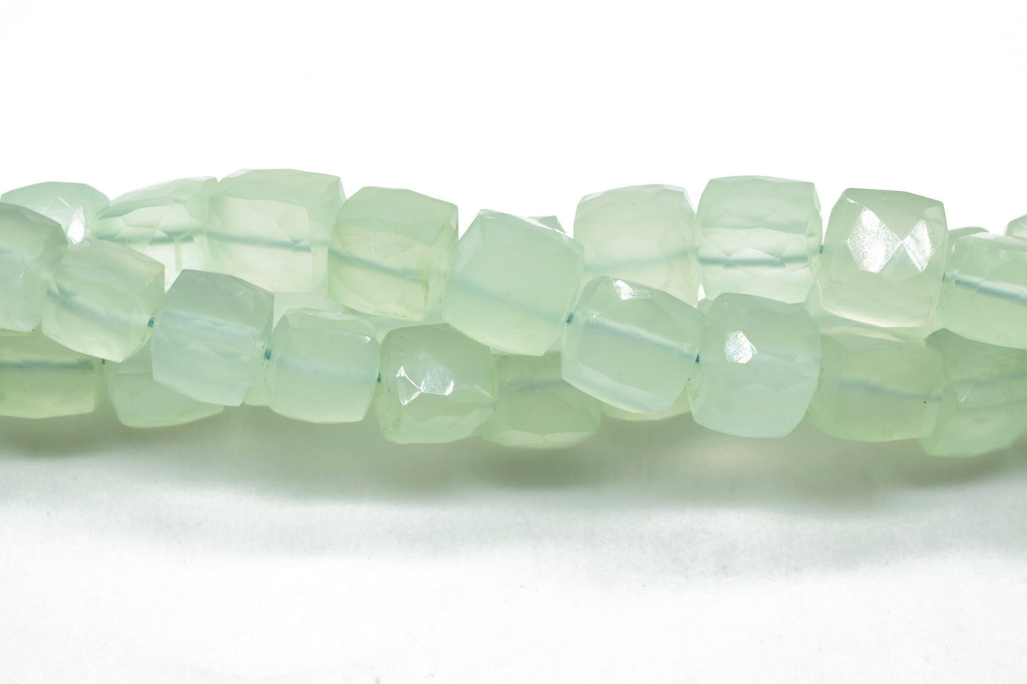 Natural Prehnite faceted Cube Gemstone Beads,Superfine Prehnite Box Bead Size 8MM,Prehnite Beads, 3D Cube Box 8" strand,Prehnite jewelry