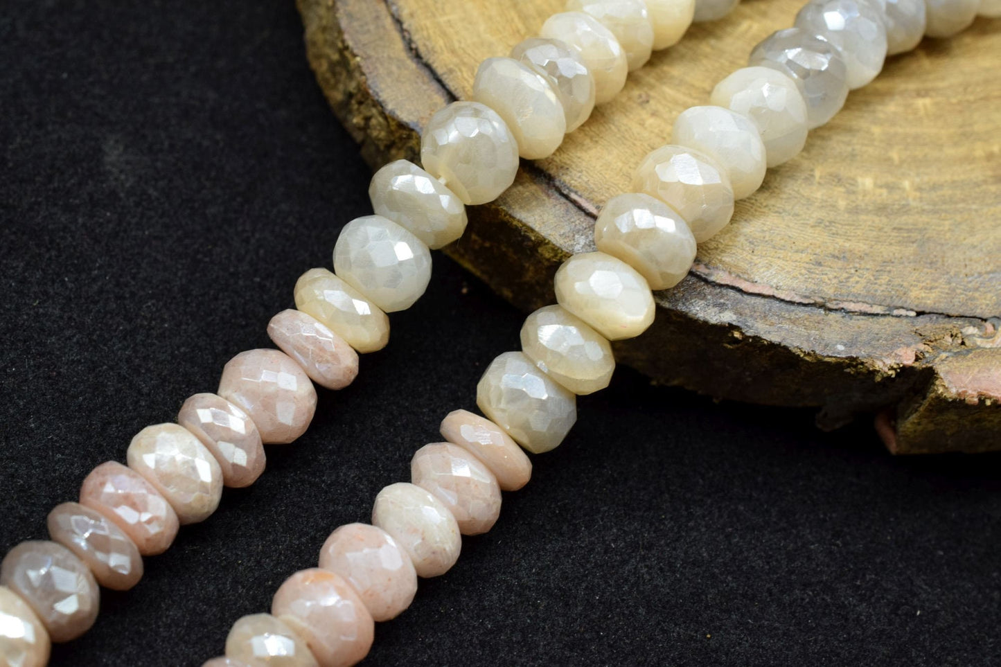 NATURAL Multi Moonstone Beads, Natural Gemstone beads, Faceted Rondelle beads,Faceted Rondelle Moonstone Beads,Moonstone Beads 16"  Strand