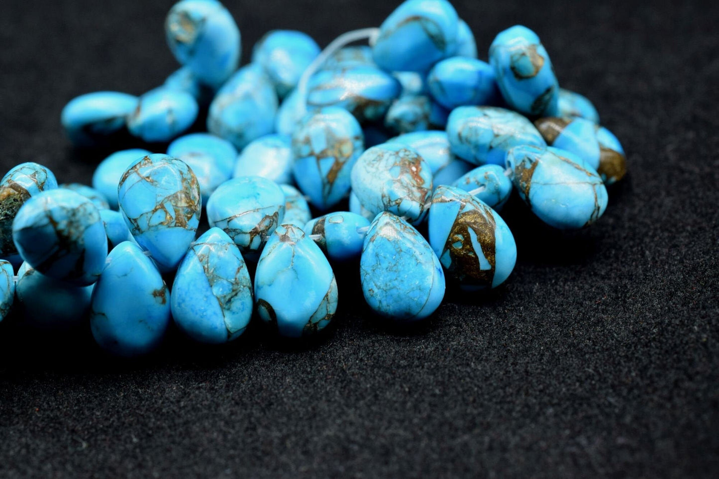 Sky Blue Copper Turquoise 9x13mm Smooth Pear Shape Briolettes,Smooth Pear Shape Beads,Calibrated Gemstones beads,Turquoise Briolette beads