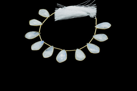 Moonstone 12x20mm Gold plated Bezel,Moonstone  Charms Pendant ,Moonstone Pendant Making Jewelry Supplies,Natural Gemstone pendant,