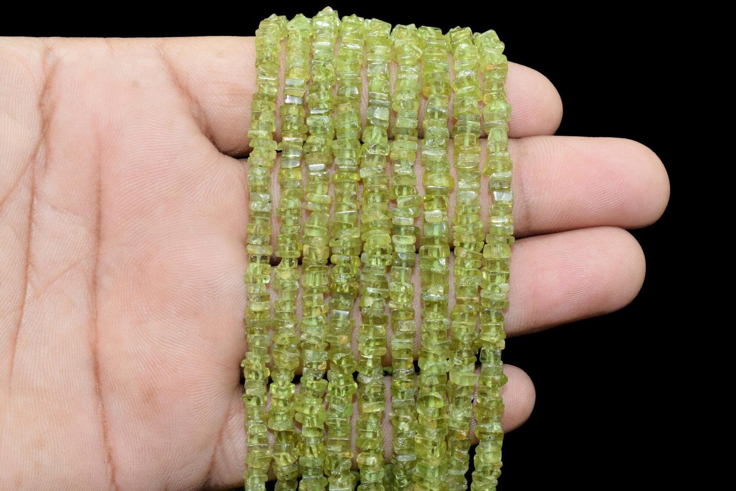 AAA Quality Natural Peridot Heishi Beads Size 4-5 MM 16 inch strand Approx,Natural Peridot Beads |Smooth Peridot Heishi Beads,Peridot Heishi