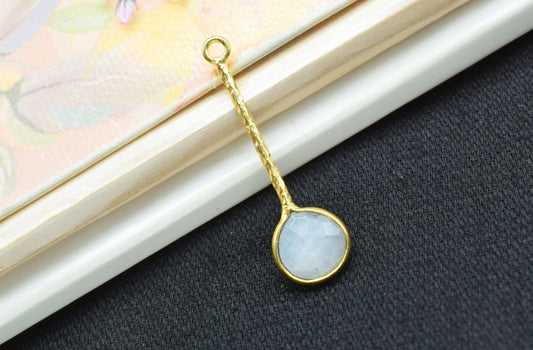 Moonstone Charm/Gemstone Component/Faceted Moonstone Single Bail Charm/Necklace Pendant/Heart Shape Charm/Summer Collection/Wholesale Supply