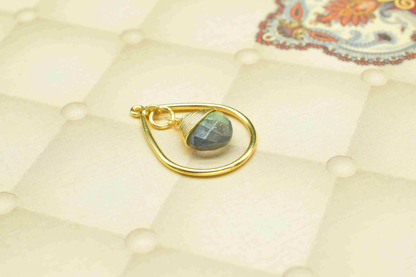 Gemstone Wire Wrapped Connectors,Handmade Components,Beads Pendant Jewelry,Finding Teardrop,Components Dangle Earrings,Station Link Supply