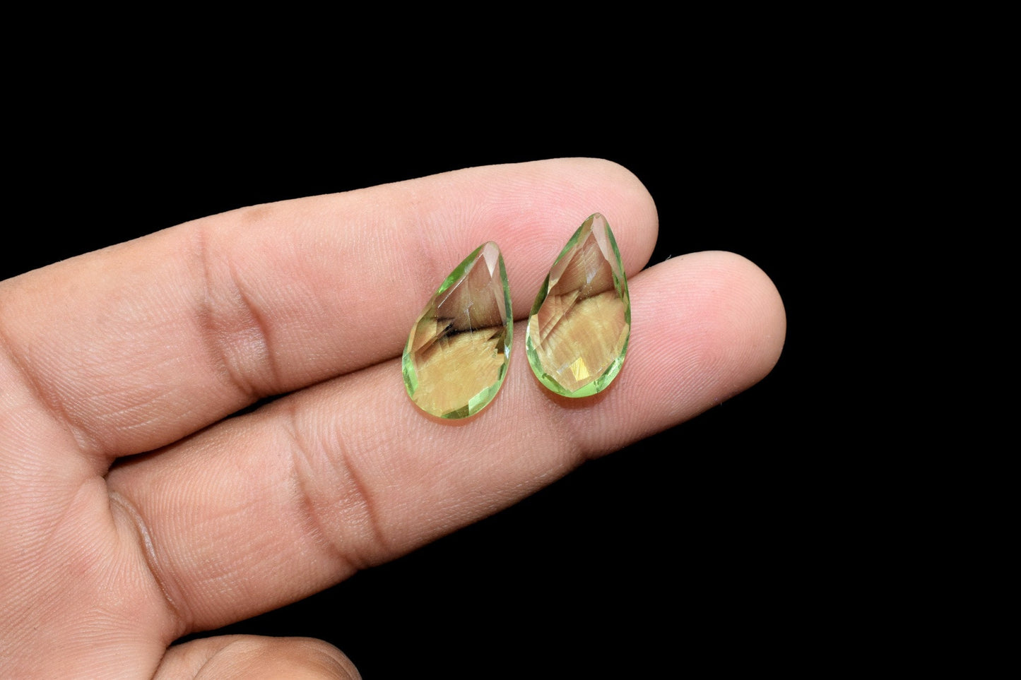 Green Amethyst Faceted Pear Shape Briolettes,10x18mm Pear Shape Beads,Green Amethyst Briolettes,Faceted Pear Beads,Amethyst Jewelry Beads