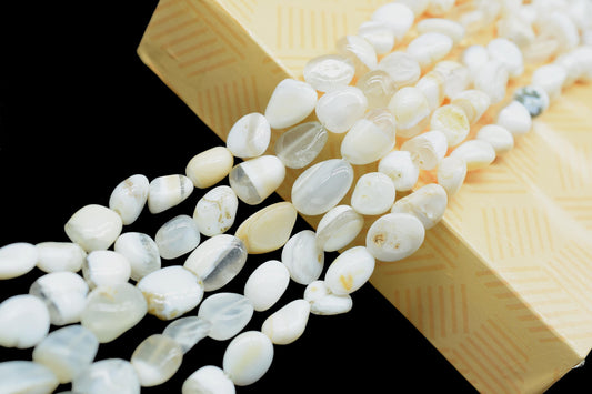 Natural Gemstone Nuggets Beads/Smooth Beads/Jewelry Making Craft/White Boulder Opal Nuggets Beads/Handmade Jewelry/Jewelry Component/Gift