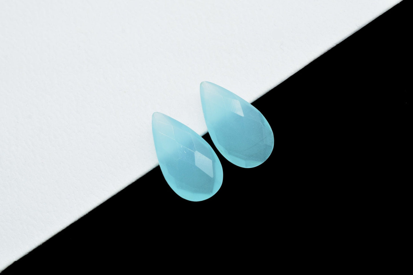 Aqua Chalcedony Faceted Pear Shape Briolettes,10x18mm Pear Shape Beads,Aqua Chalcedony Briolettes,Faceted Pear Beads,Aqua Jewelry Beads,